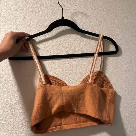 Revolve Crochet Crop Top | Yellow | Medium | Camila Coelho - Picture 2 of 4